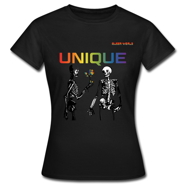 UNIQUE T-Shirt mit QueerWorld Motiv - Schwarz